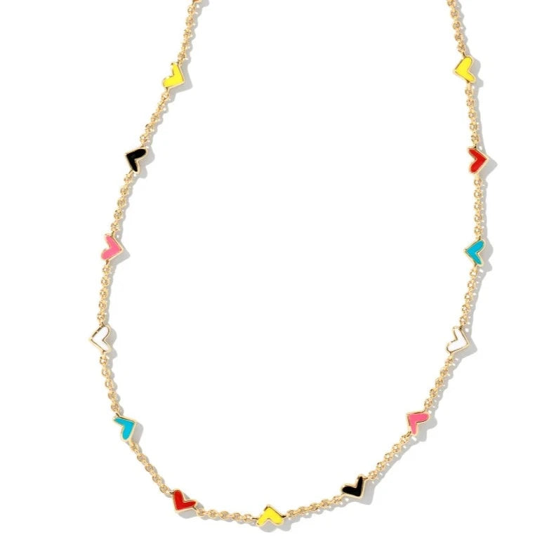 Kendra Scott | Haven Heart Gold Strand Necklace in Multi Mix - Giddy Up Glamour Boutique