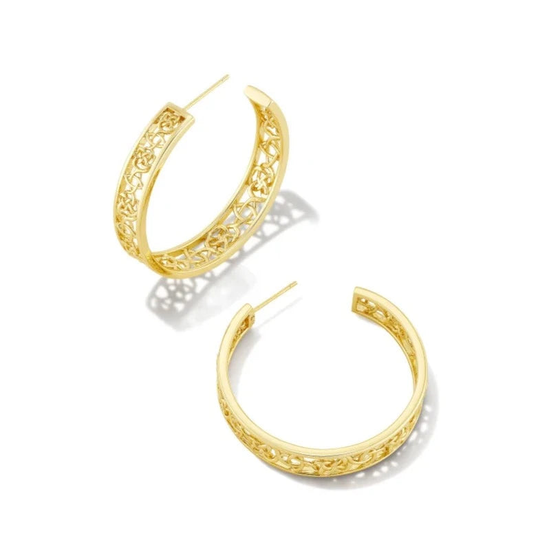 Kendra Scott | Kelly Gold Hoop Earrings - Giddy Up Glamour Boutique
