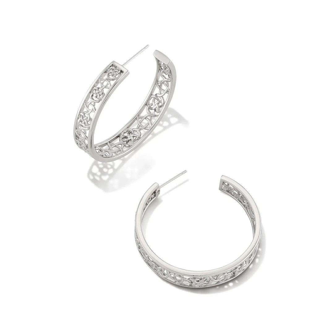Kendra Scott | Kelly Silver Hoop Earrings - Giddy Up Glamour Boutique