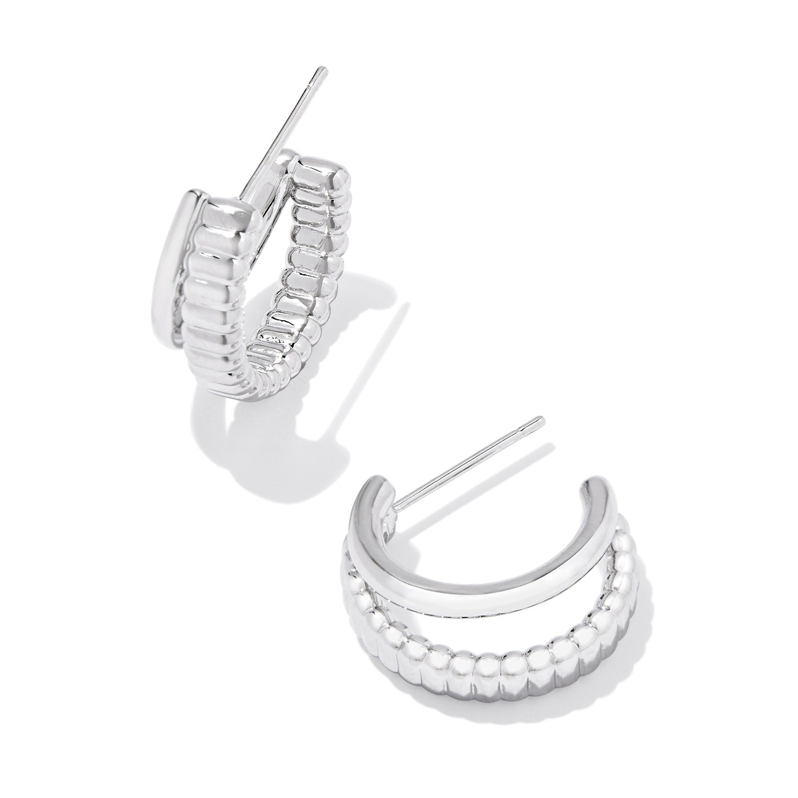 Kendra Scott | Layne Silver Huggie Earrings - Giddy Up Glamour Boutique
