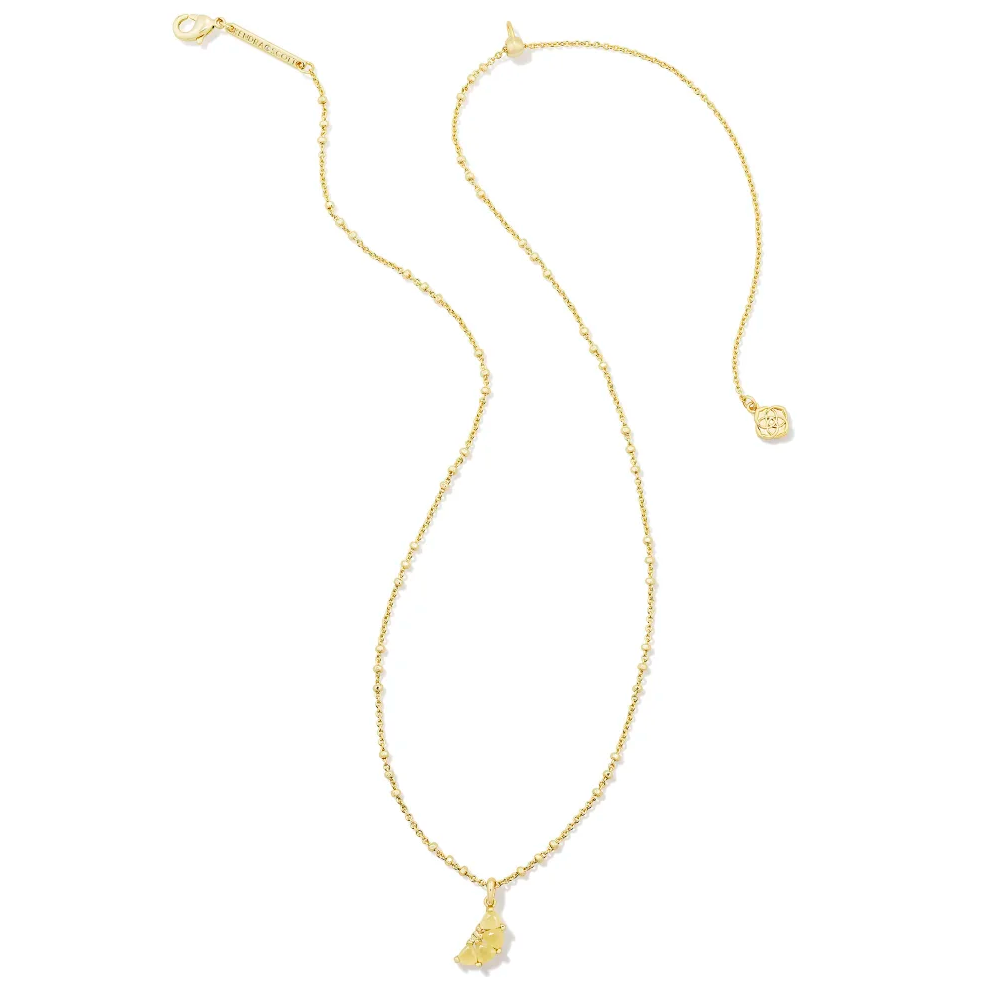 Kendra Scott | Lemon Gold Short Pendant Necklace in Yellow Opalite Glass