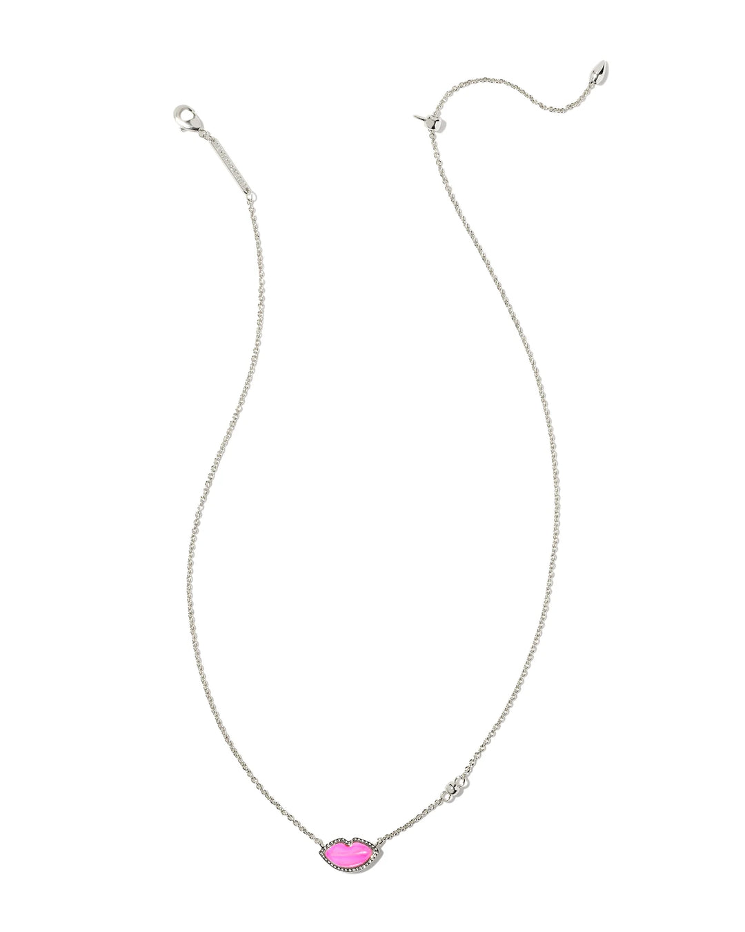 Kendra Scott | Lips Silver Pendant Necklace in Hot Pink Mother-of-Pearl