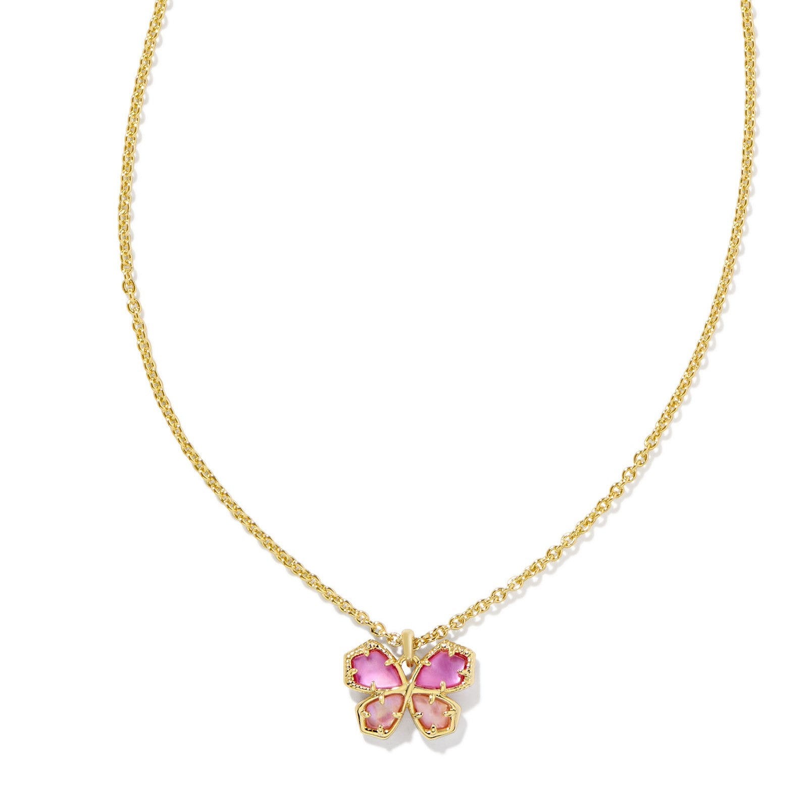 Kendra Scott | Mae Gold Butterfly Short Pendant Necklace in Azalea Illusion - Giddy Up Glamour Boutique