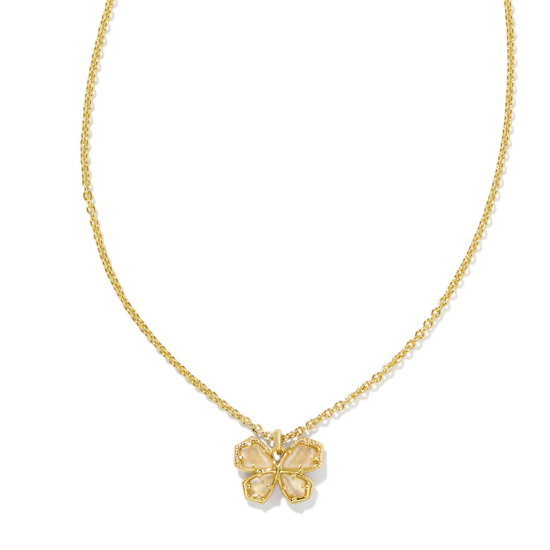Kendra Scott | Mae Gold Butterfly Short Pendant Necklace in Golden Abalone - Giddy Up Glamour Boutique