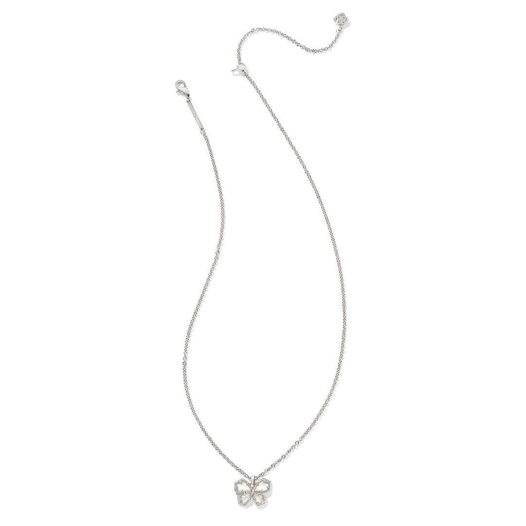 Kendra Scott | Mae Silver Butterfly Short Pendant Necklace in Ivory Mother-Of-Pearl - Giddy Up Glamour Boutique