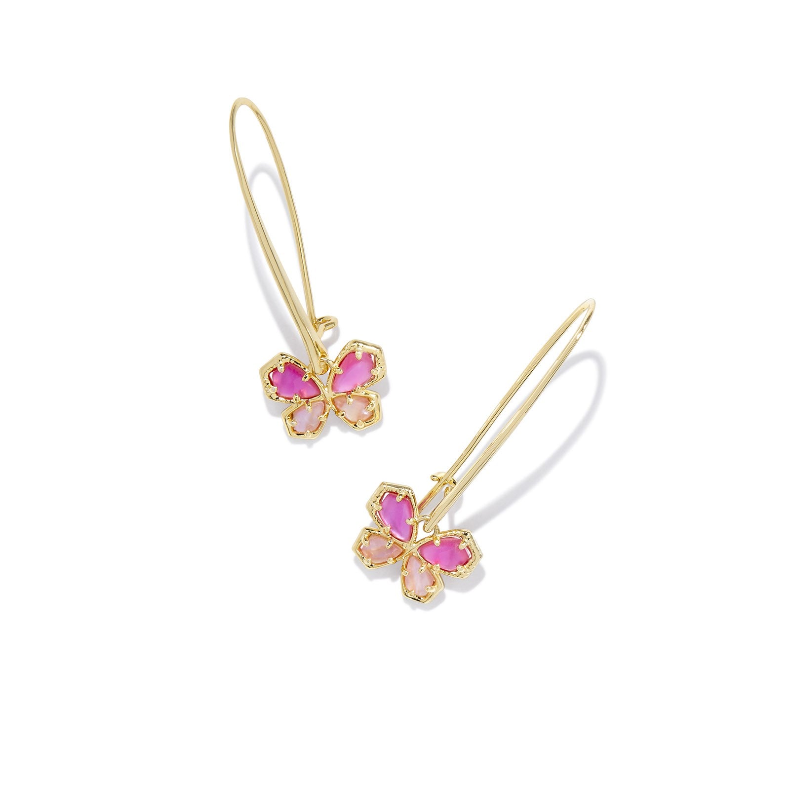 Kendra Scott | Mae Gold Butterfly Wire Drop Earrings in Azalea Illusion - Giddy Up Glamour Boutique