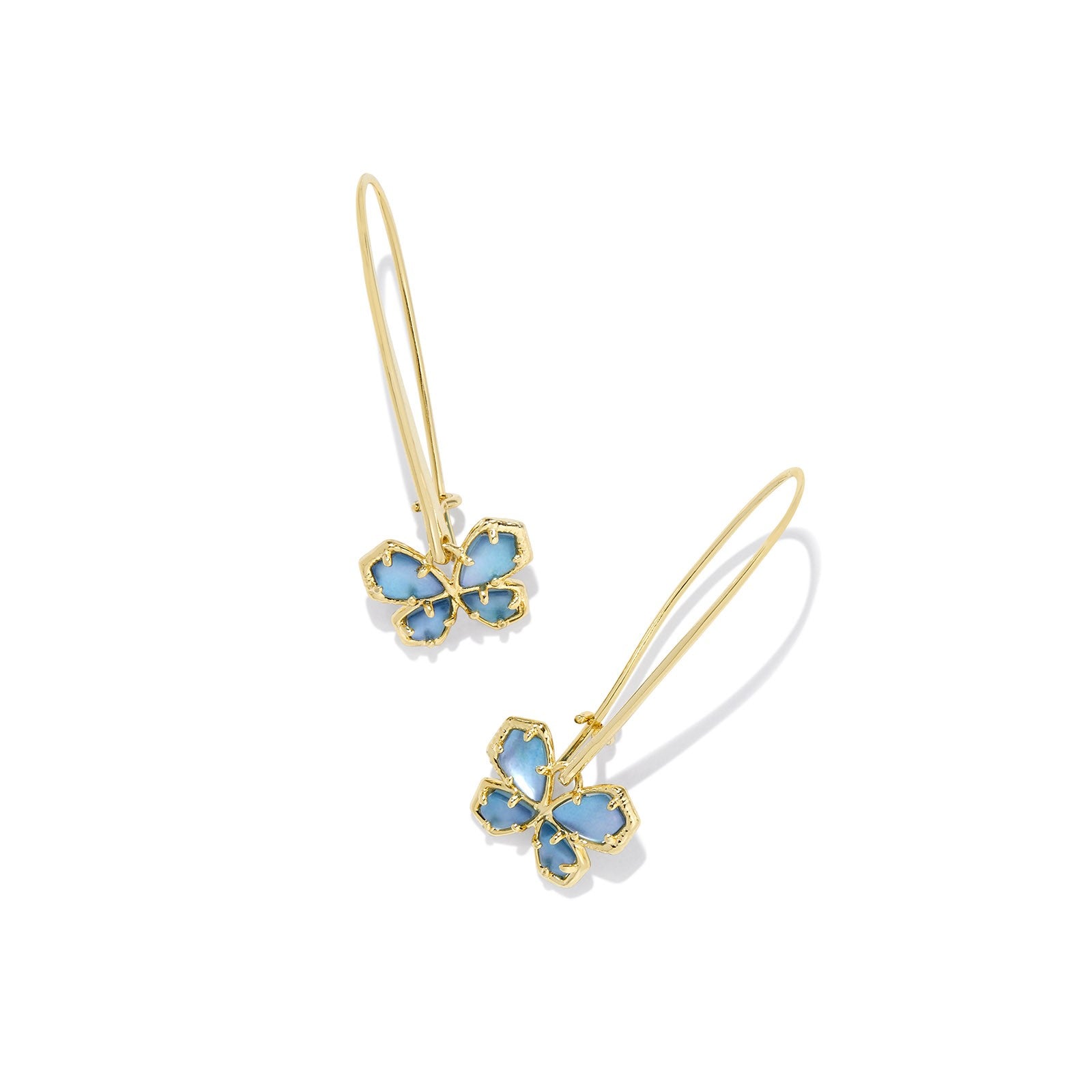 Kendra Scott | Mae Gold Butterfly Wire Drop Earrings in Indigo Watercolor Illusion - Giddy Up Glamour Boutique