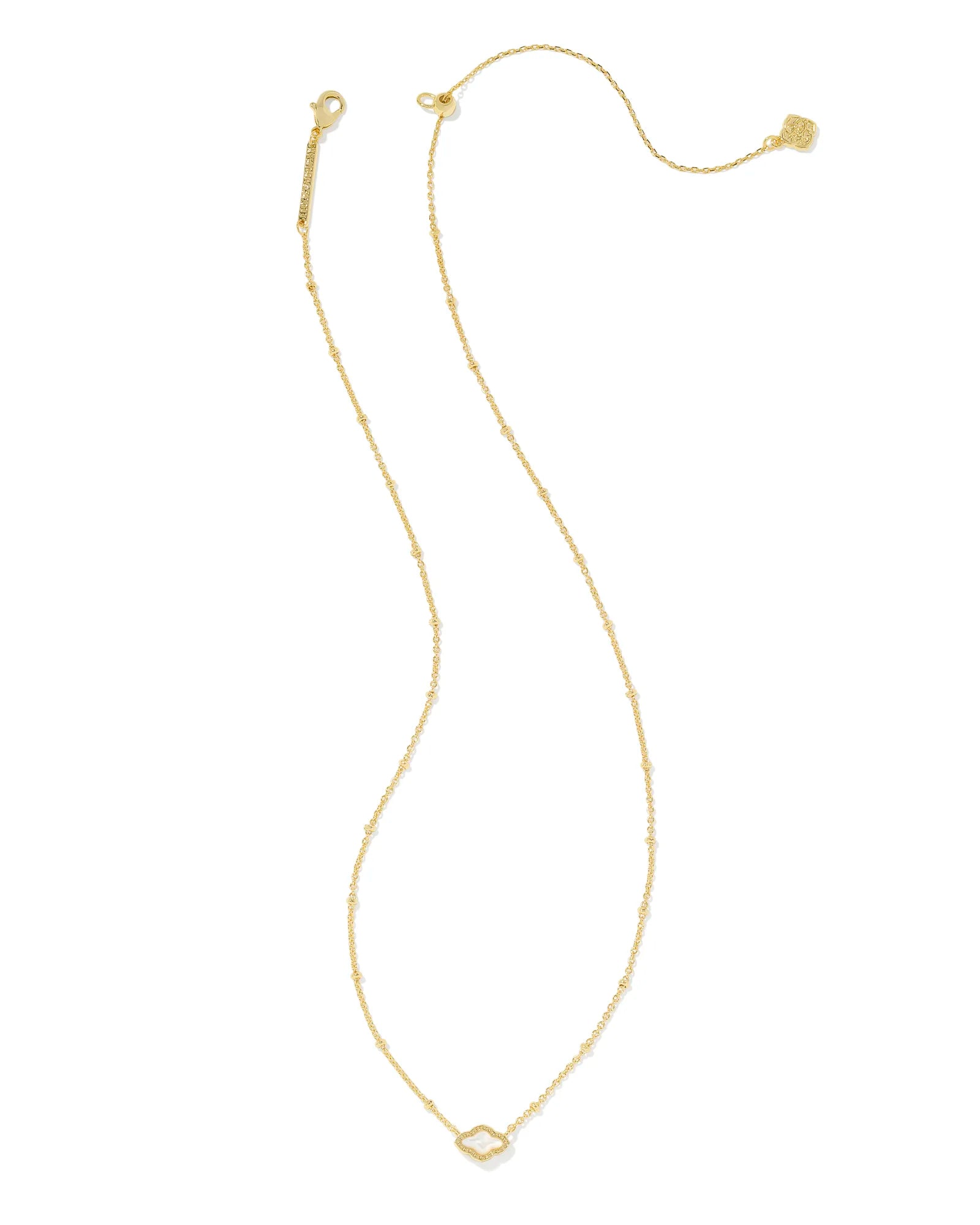 Kendra Scott | Mini Abbie Gold Short Pendant Necklace in Ivory Mother of Pearl