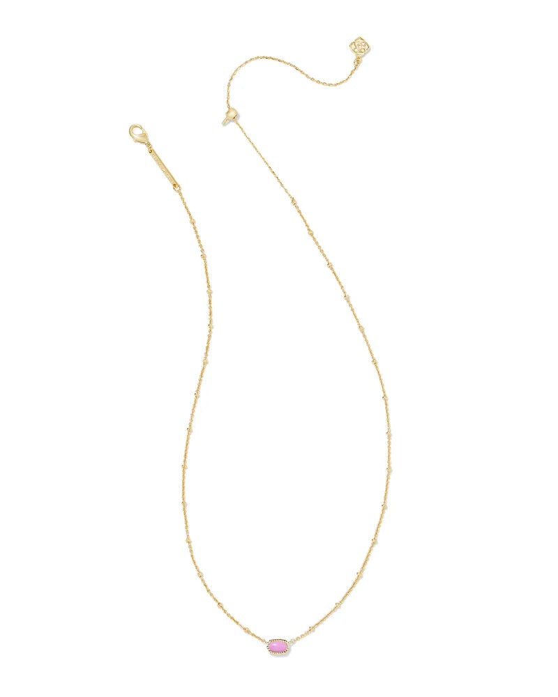 Kendra Scott |  Mini Elisa Gold Satellite Short Pendant Necklace in Fuchsia Magnesite - Giddy Up Glamour Boutique