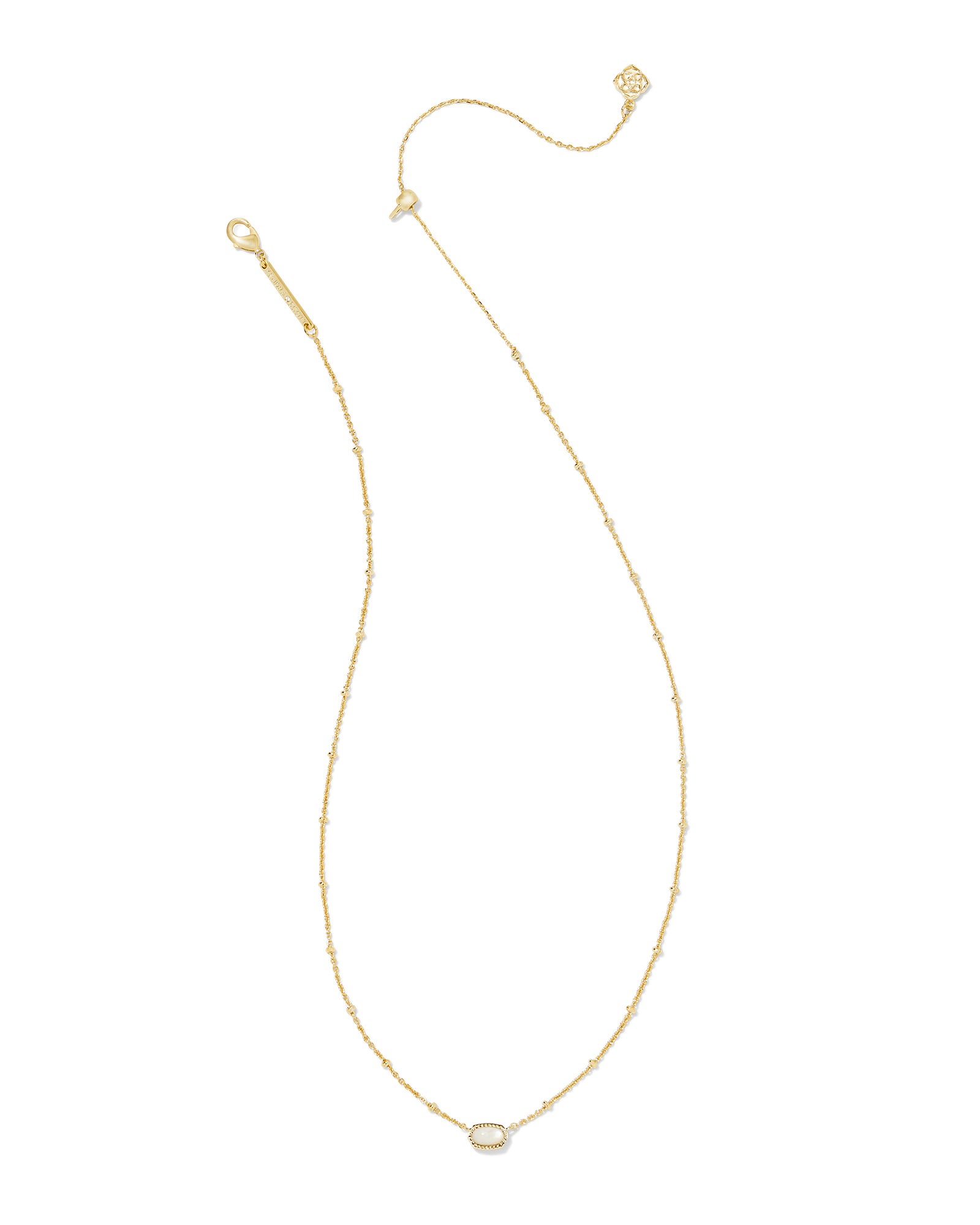 Kendra Scott |  Mini Elisa Gold Satellite Short Pendant Necklace in Ivory Mother of Pearl - Giddy Up Glamour Boutique