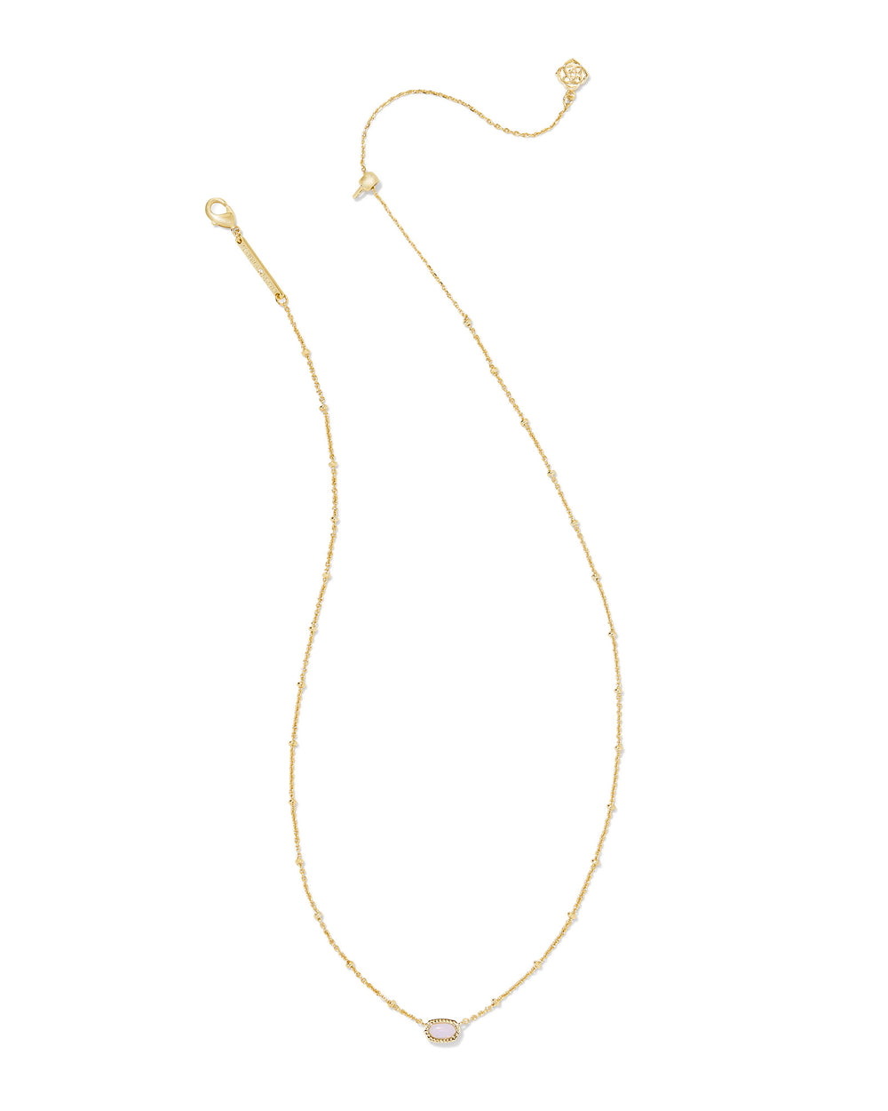 Kendra Scott |  Mini Elisa Gold Satellite Short Pendant Necklace in Pink Opalite Crystal - Giddy Up Glamour Boutique