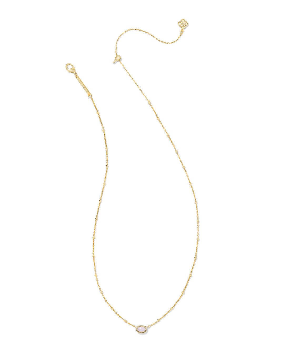 Kendra Scott |  Mini Elisa Gold Satellite Short Pendant Necklace in Pink Opalite Crystal - Giddy Up Glamour Boutique