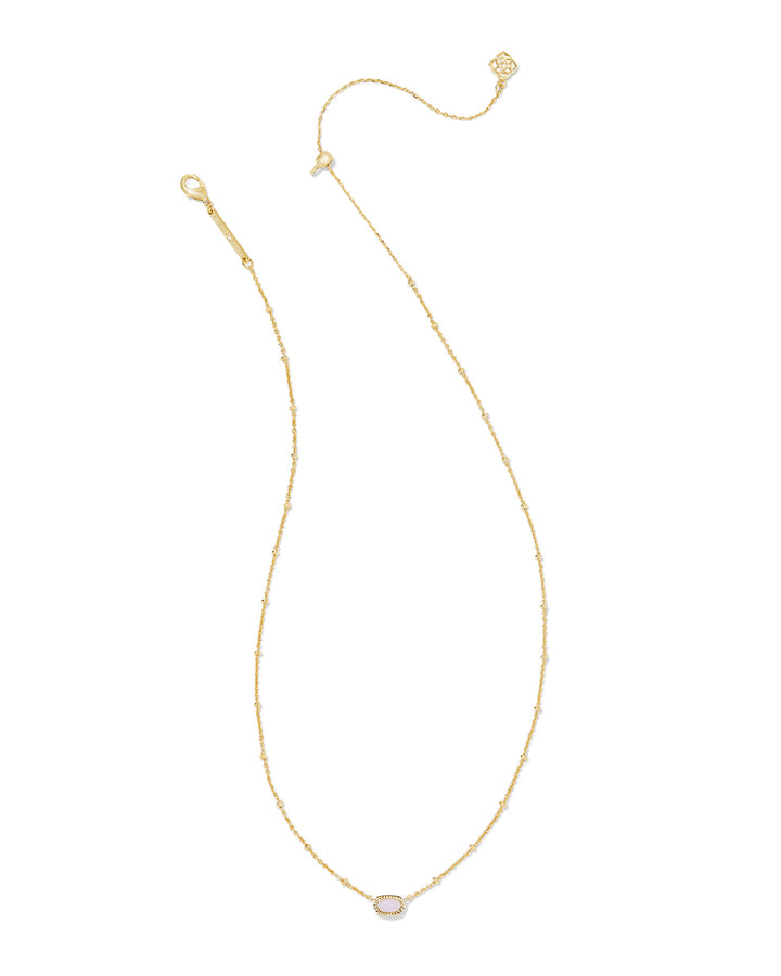 Kendra Scott |  Mini Elisa Gold Satellite Short Pendant Necklace in Pink Opalite Crystal - Giddy Up Glamour Boutique
