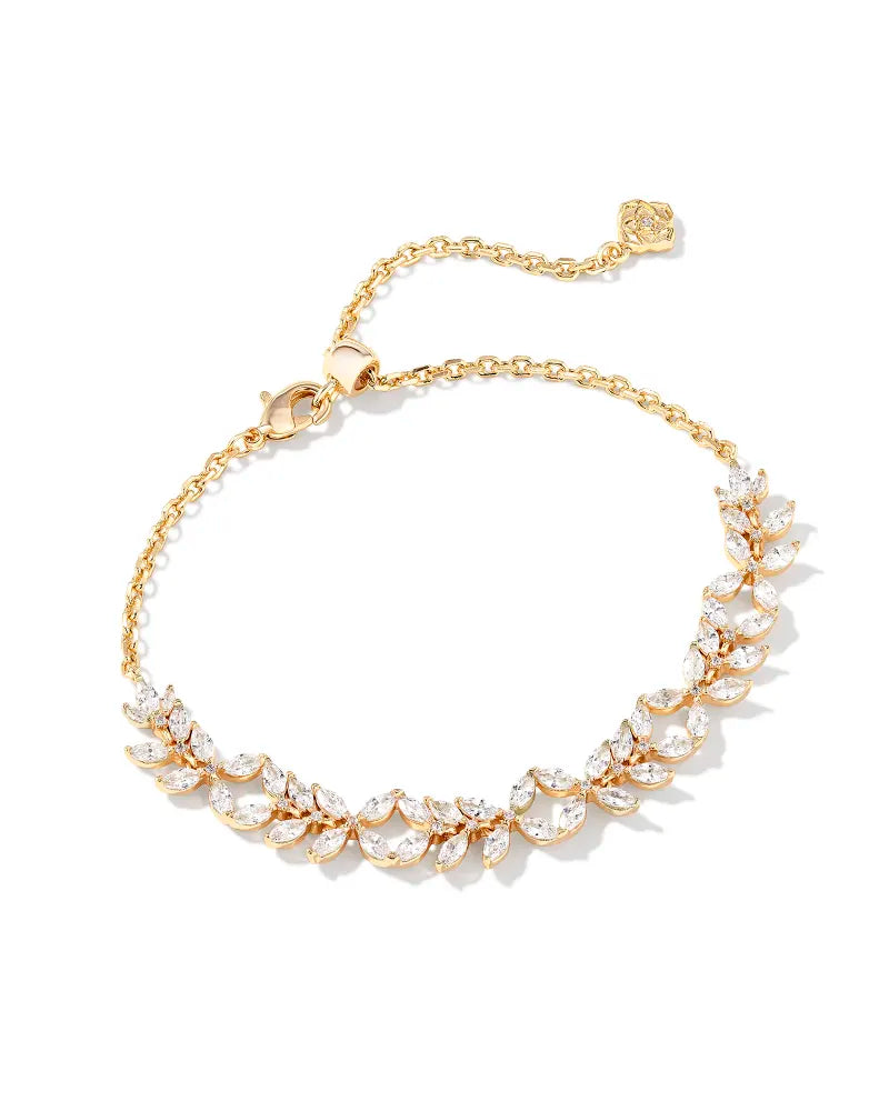 Kendra Scott | Rosalie Gold Tennis Bracelet in White Crystal