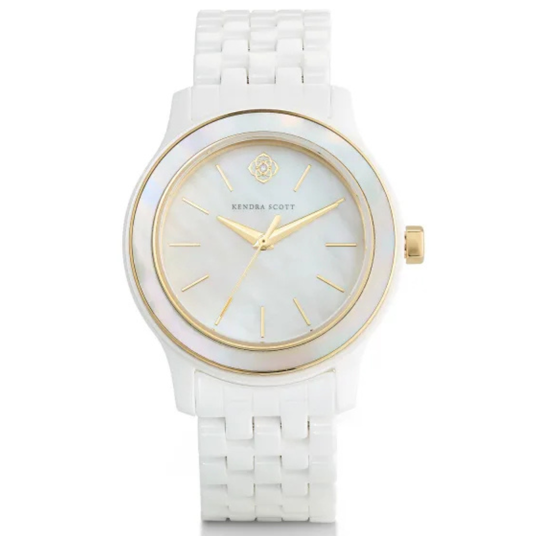 Kendra Scott | Alex Two Tone Stainless Steel 35mm Watch in White Ceramic