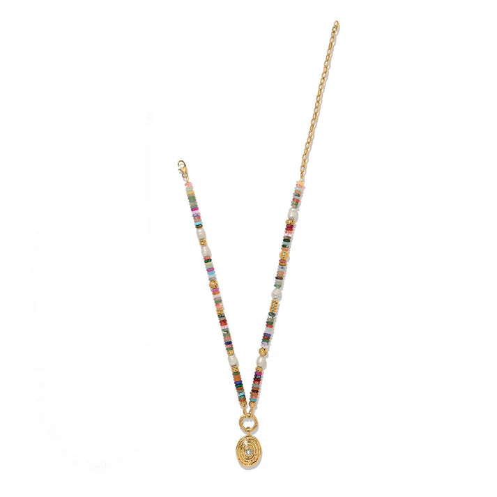 Brighton | Kosmos Chroma Gold Token Charm Necklace in Multicolor