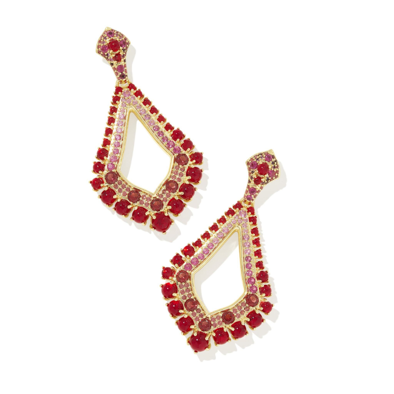 Kendra Scott | Krista Statement Earrings in Gold Red Mix