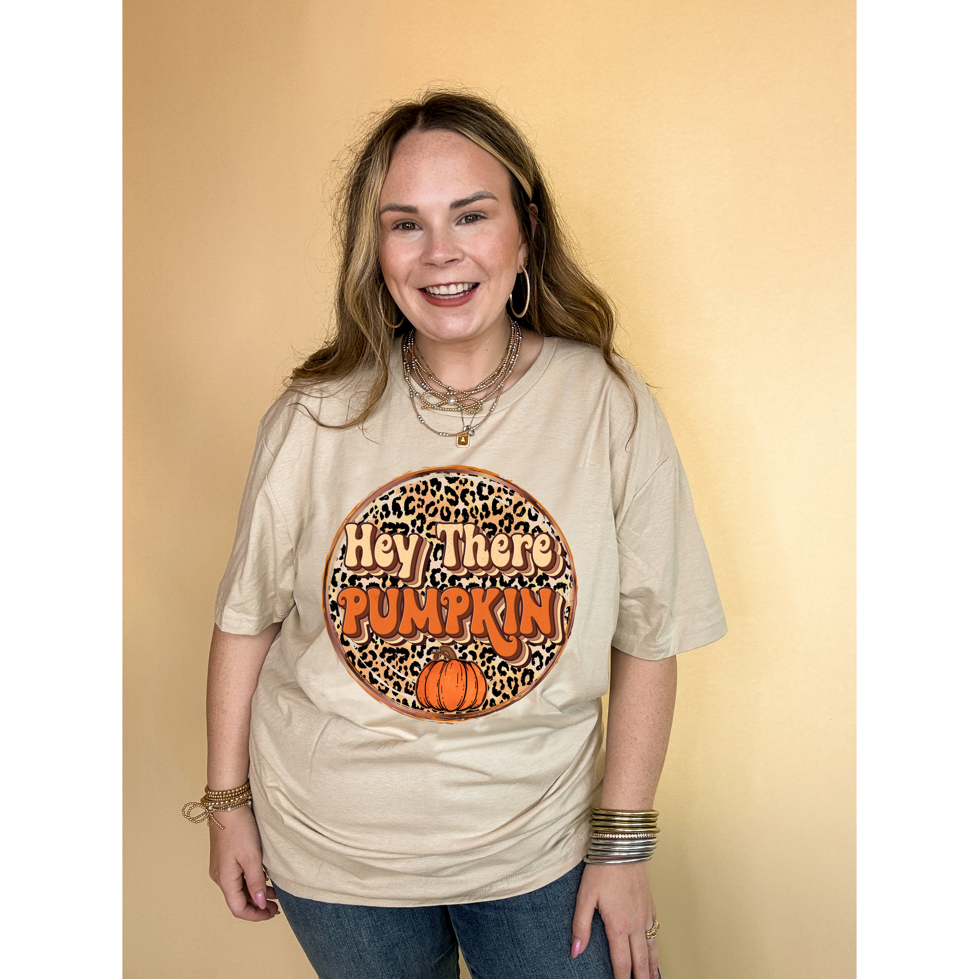 Online Exclusive | Hey There Pumpkin on Leopard background Graphic Tee in Multiple Color Options