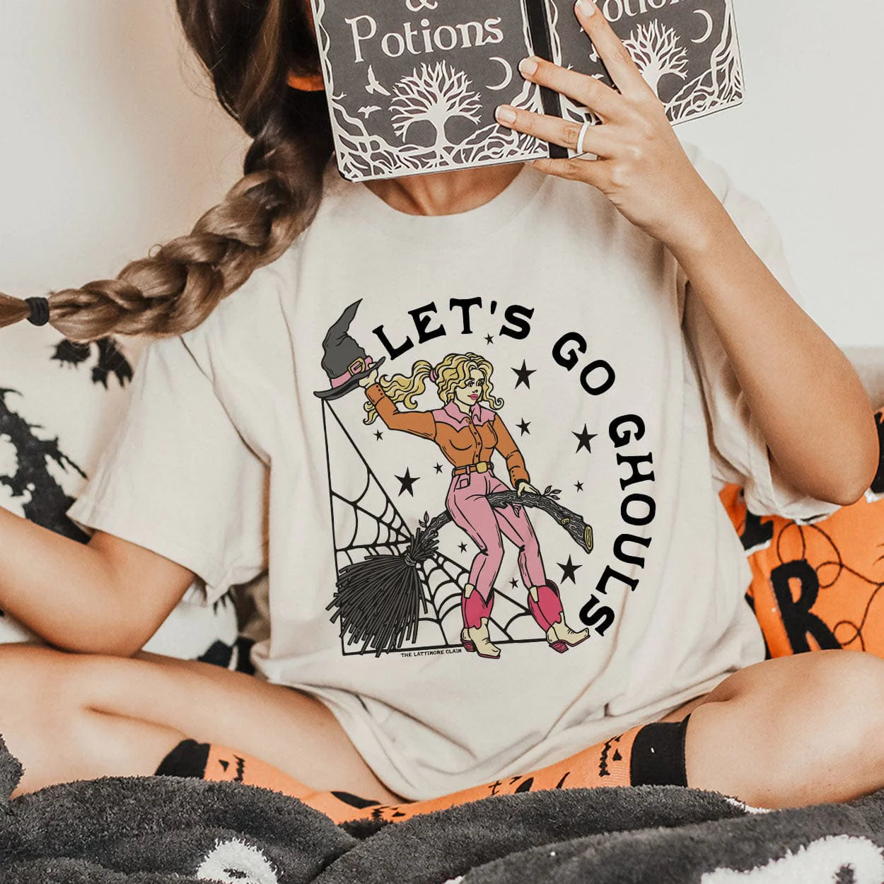 Online Exclusive | Country Ghoul Short Sleeve Graphic Tee in Cream - Giddy Up Glamour Boutique