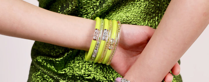 BuDhaGirl | Set of Three | Three Kings All Weather Bangles in Wasabi Green