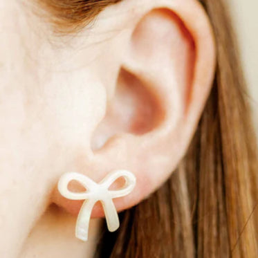 Linny Co | Kylie Bow Earrings in Iridescent