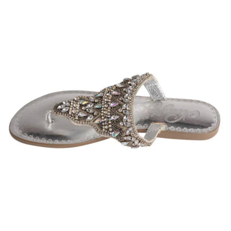 Online Exclusive | Loving U Beaded Sandals in Silver