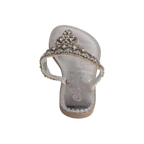 Online Exclusive | Loving U Beaded Sandals in Silver