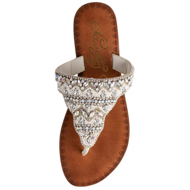 Online Exclusive | Loving U Beaded Sandals in White