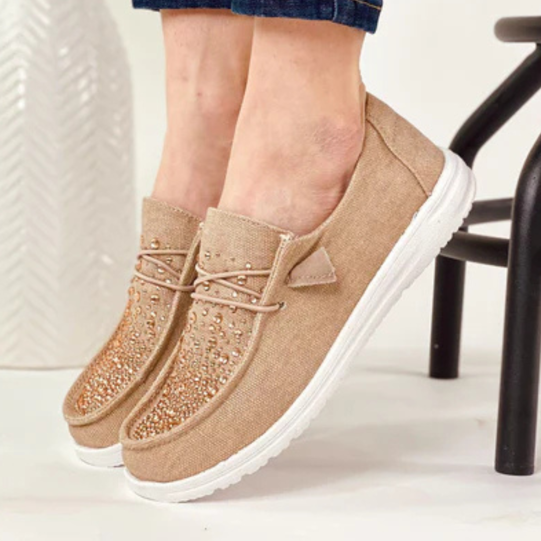 Online Exclusive | Maco Water Drop Ombre Sneakers in Rose Gold Rhinestone