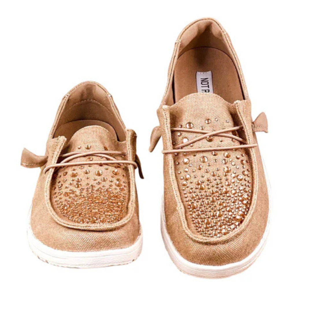 Online Exclusive | Maco Water Drop Ombre Sneakers in Rose Gold Rhinestone