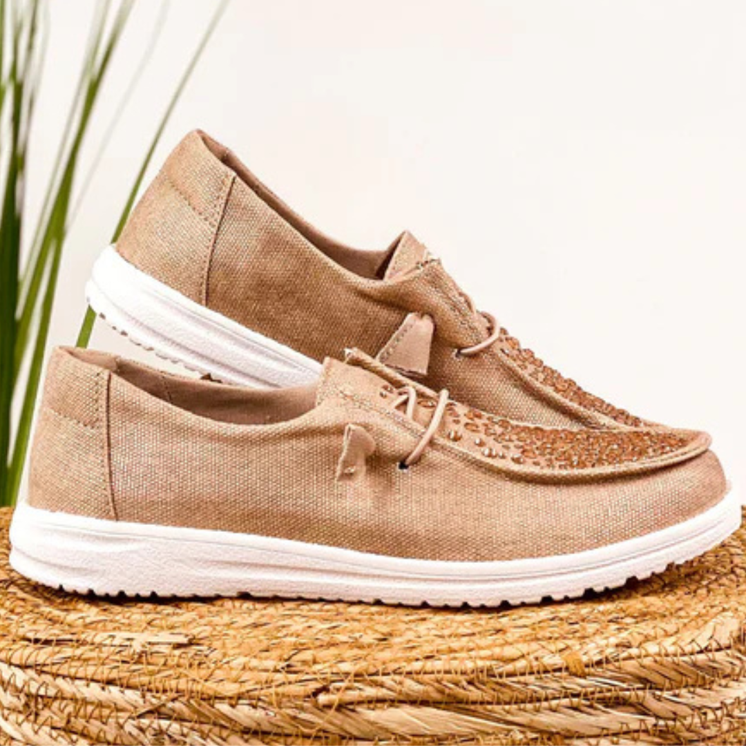 Online Exclusive | Maco Water Drop Ombre Sneakers in Rose Gold Rhinestone