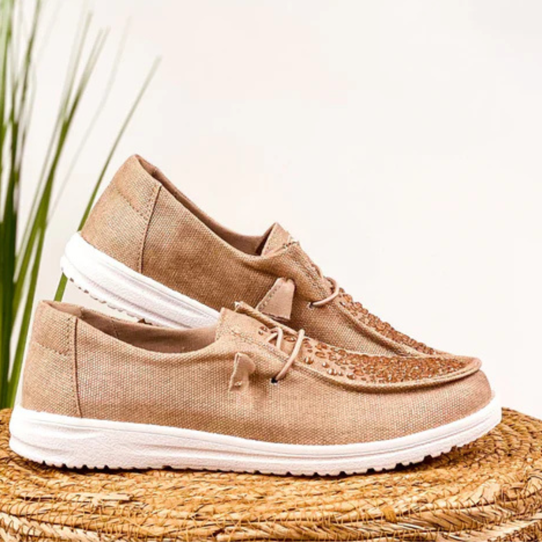 Online Exclusive | Maco Water Drop Ombre Sneakers in Rose Gold Rhinestone