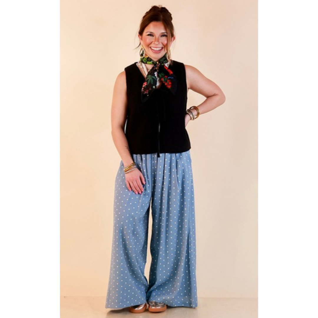 Main Attraction Bow Tie Front Sweater Vest in Black