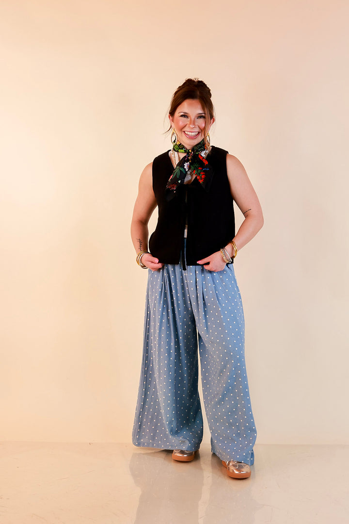 Main Attraction Bow Tie Front Sweater Vest in Black