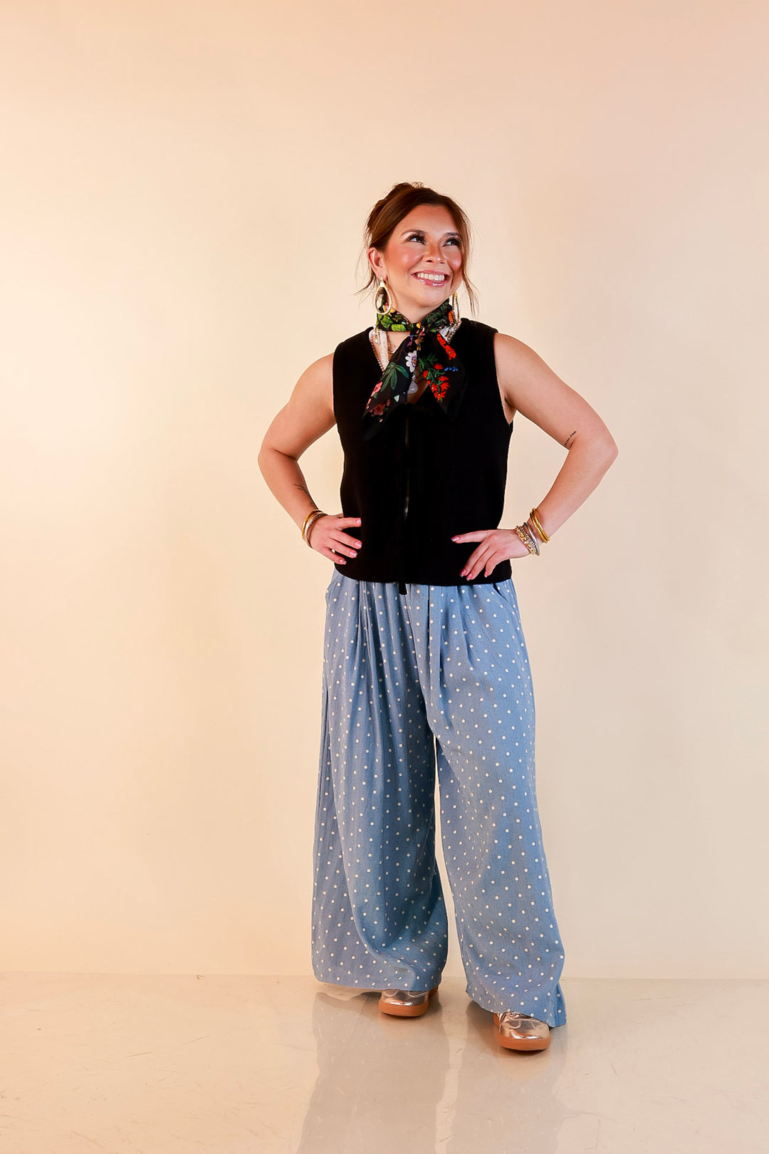 Main Attraction Bow Tie Front Sweater Vest in Black