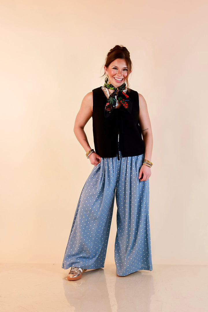 Main Attraction Bow Tie Front Sweater Vest in Black