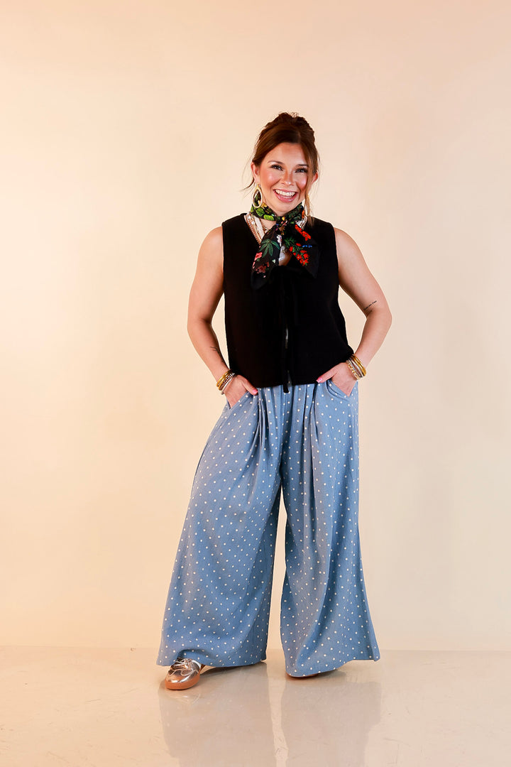 Main Attraction Bow Tie Front Sweater Vest in Black