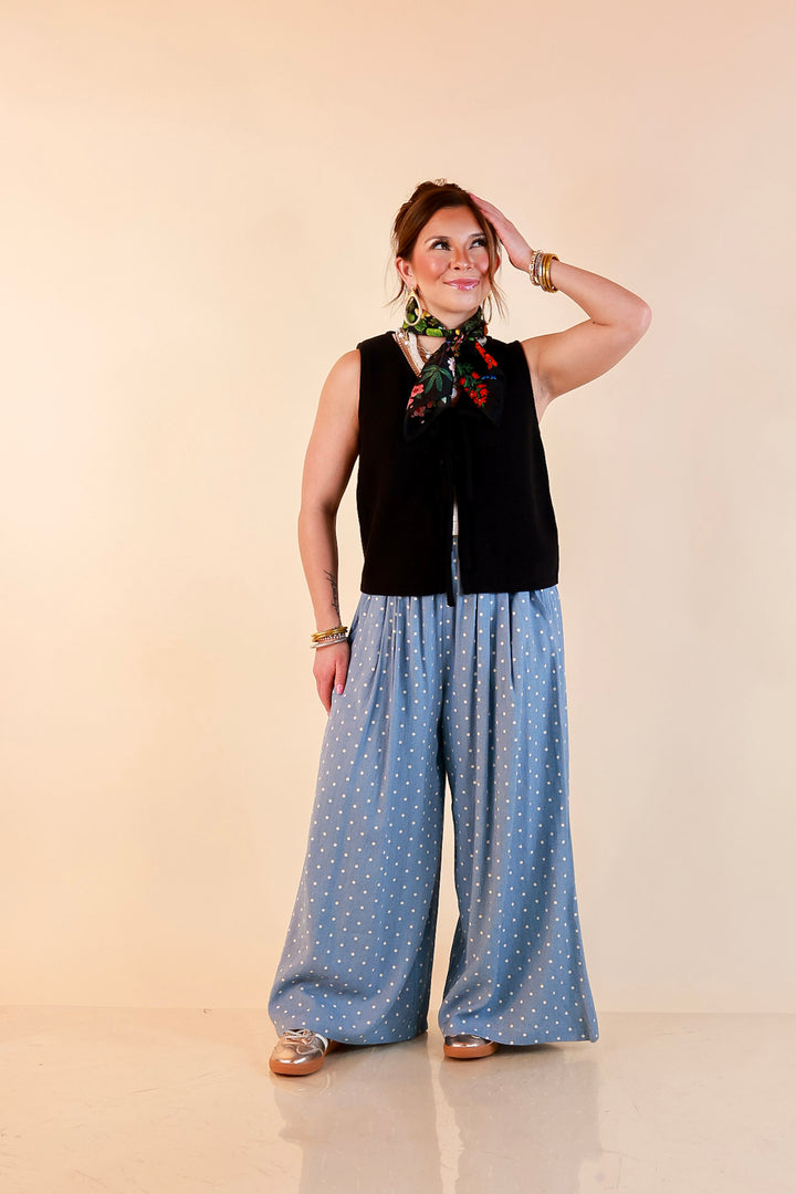 Main Attraction Bow Tie Front Sweater Vest in Black