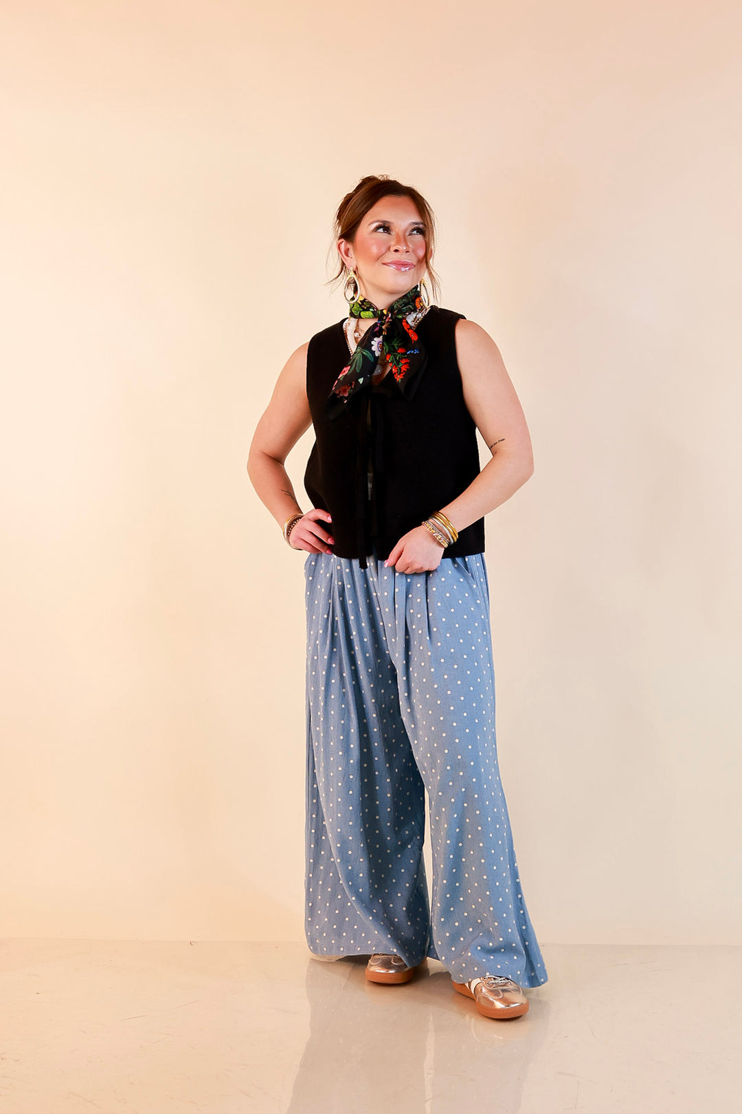 Main Attraction Bow Tie Front Sweater Vest in Black