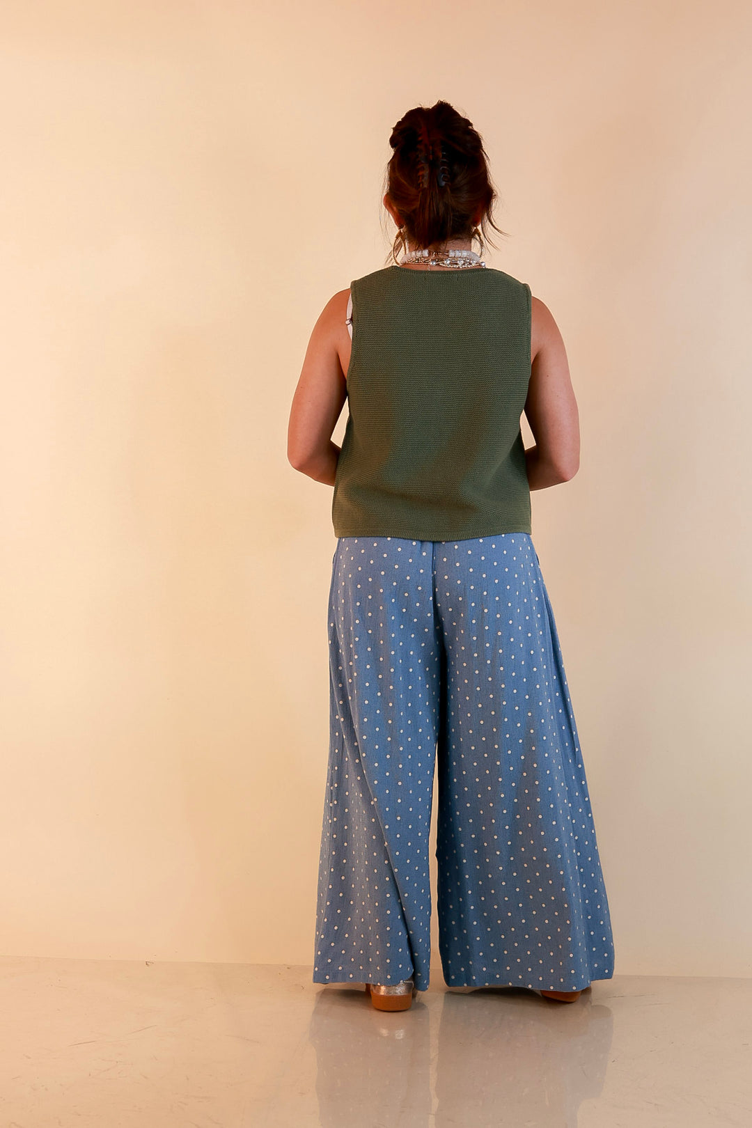 Main Attraction Bow Tie Front Sweater Vest in Light Olive Green