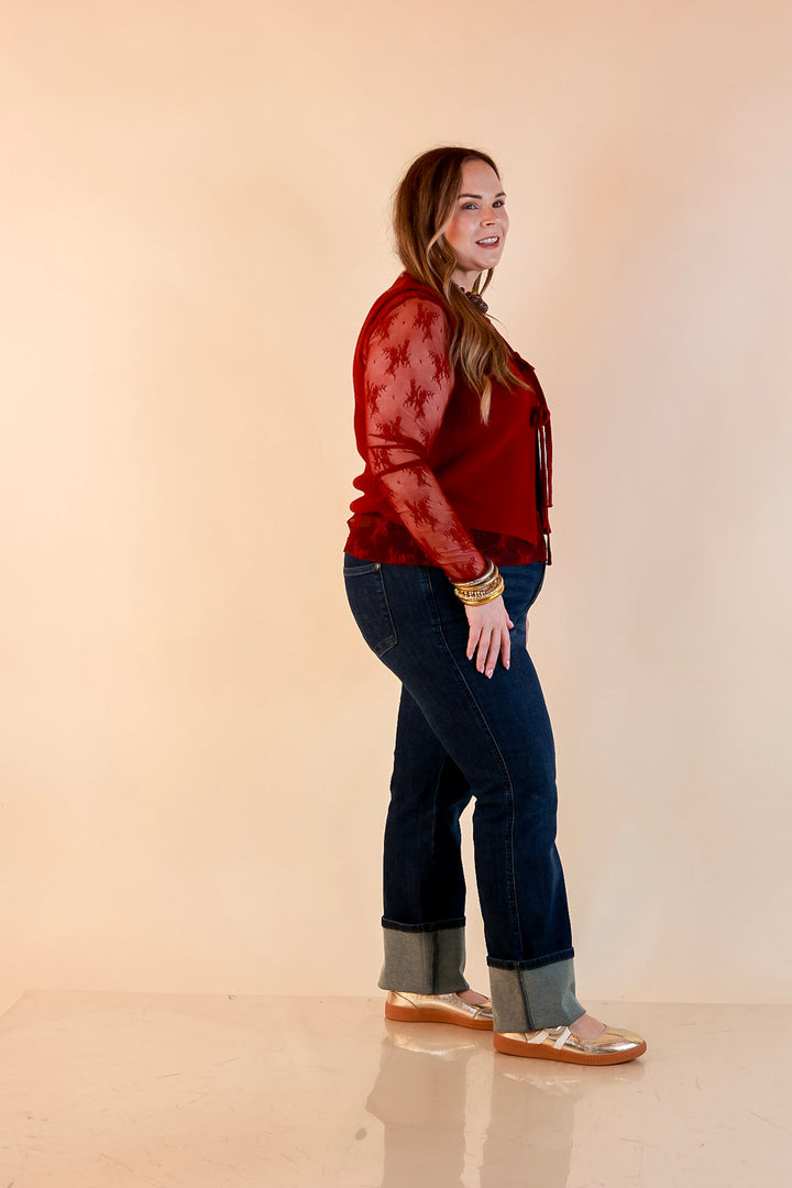 Main Attraction Bow Tie Front Sweater Vest in Maroon