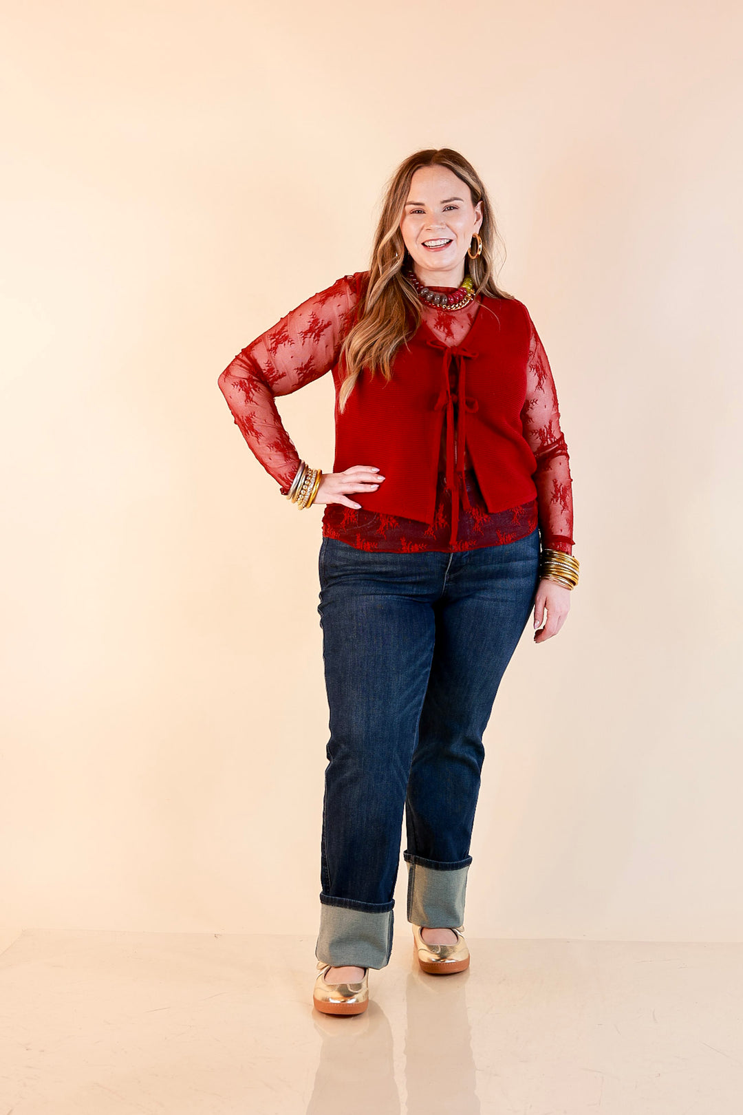 Main Attraction Bow Tie Front Sweater Vest in Maroon