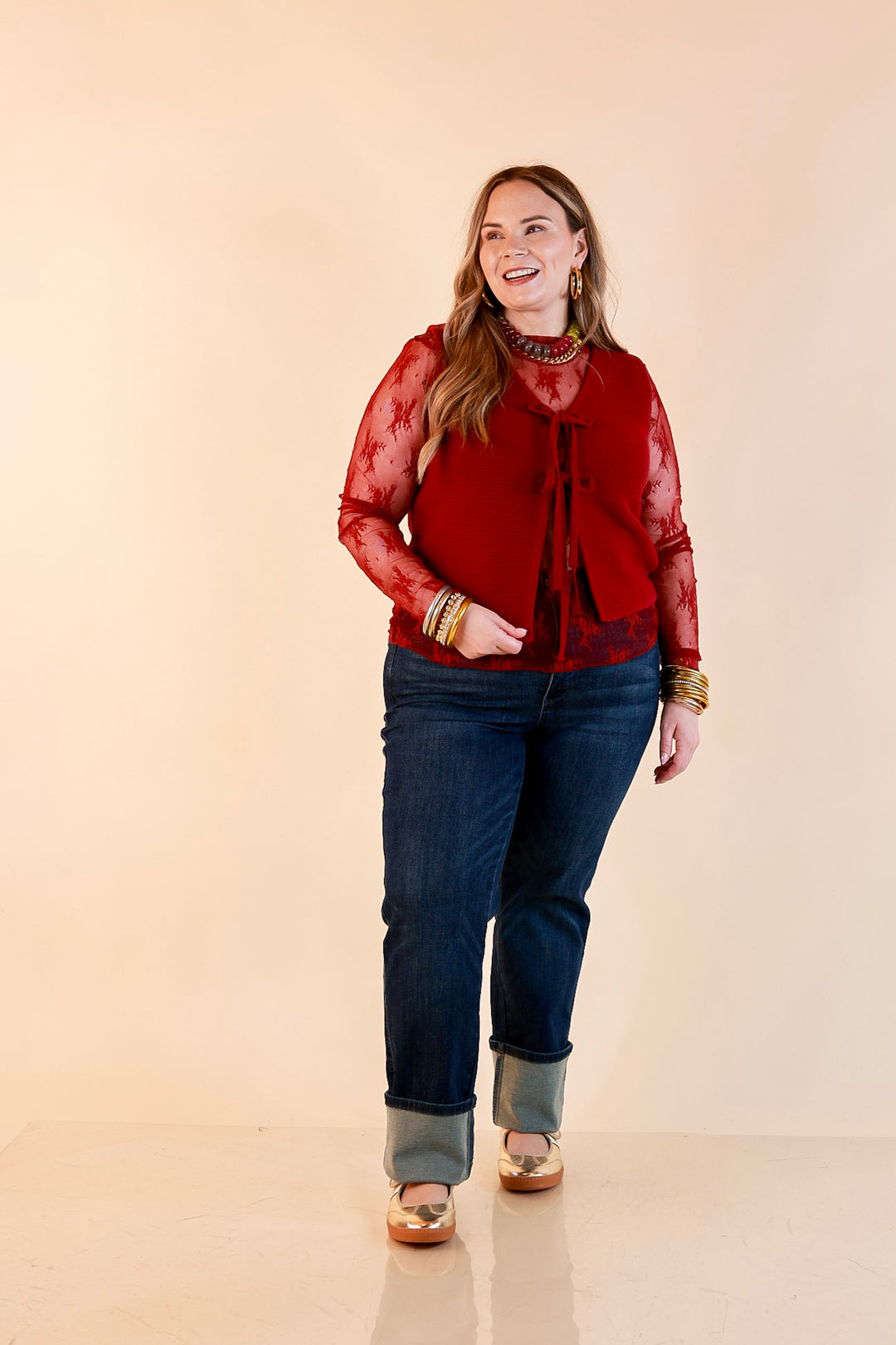 Main Attraction Bow Tie Front Sweater Vest in Maroon