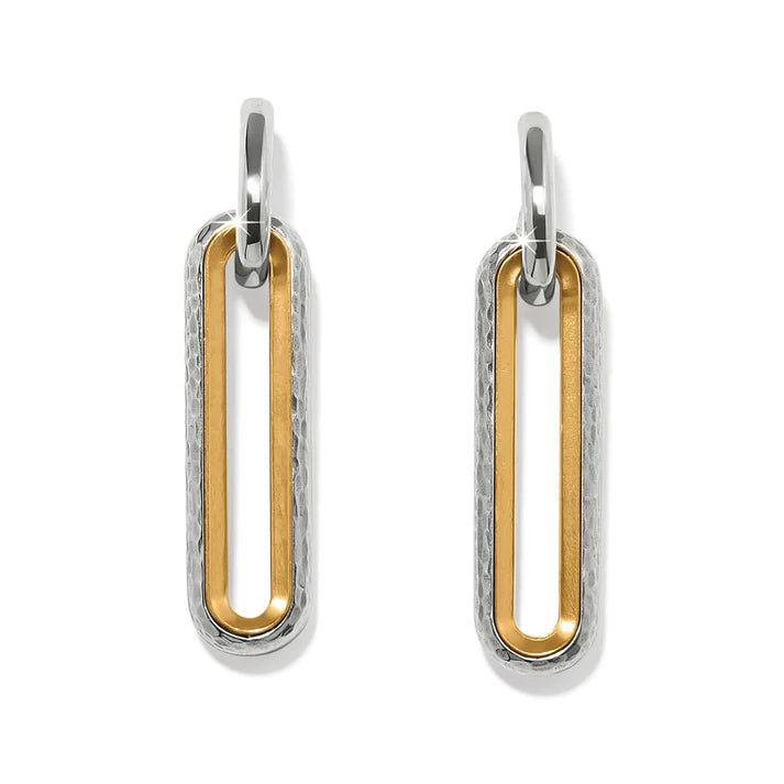 Brighton | Medici Two Tone Long Post Drop Earring in Silver and Gold Tone