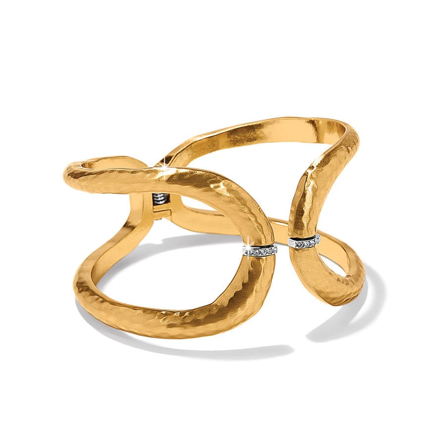 Brighton | Meridian Geo Hinged Bangle Bracelet in Gold Tone - Giddy Up Glamour Boutique