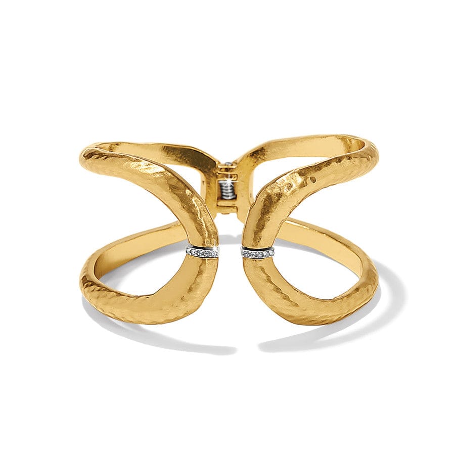 Brighton | Meridian Geo Hinged Bangle Bracelet in Gold Tone - Giddy Up Glamour Boutique