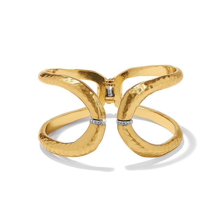 Brighton | Meridian Geo Hinged Bangle Bracelet in Gold Tone - Giddy Up Glamour Boutique