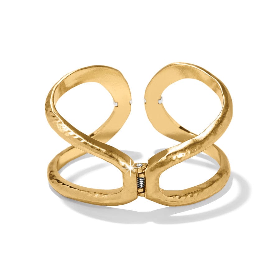 Brighton | Meridian Geo Hinged Bangle Bracelet in Gold Tone - Giddy Up Glamour Boutique