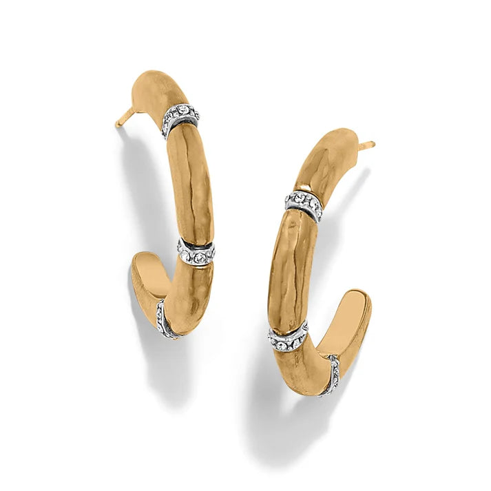 Brighton | Meridian Geo Open Hoop Earrings in Gold Tone