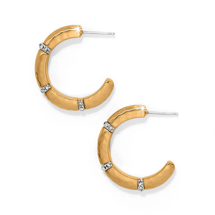 Brighton | Meridian Geo Open Hoop Earrings in Gold Tone